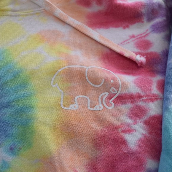NWOT ~ IVORY ELLA Rainbow Oversized Fit Tie Dye Hoodie S - Picture 4 of 8